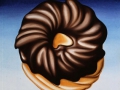 CHOCOLATE FROSTED CRULLER ON A CLOUDLESS DAY